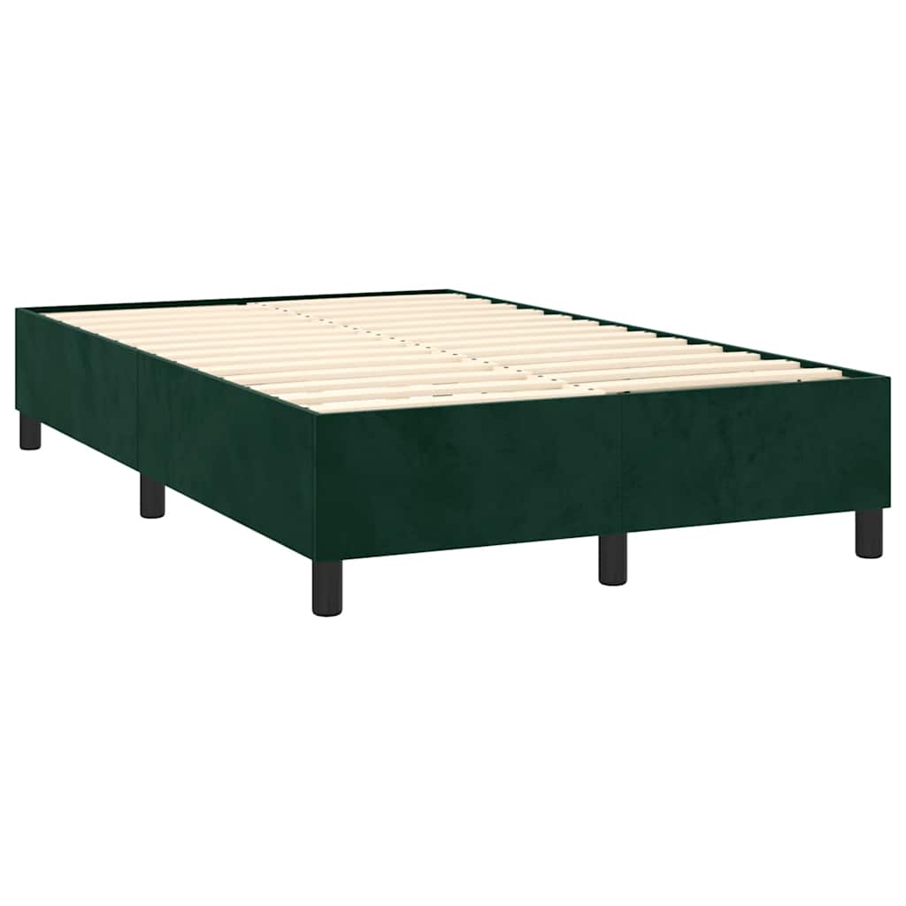 Boxspring sengeramme Mørkegrøn 120x200 cm Fløjl