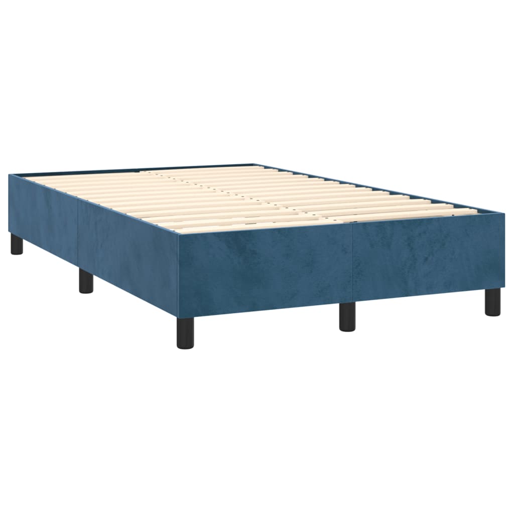 Boxspring sengeramme Mørkeblå 120x200 cm Fløjl