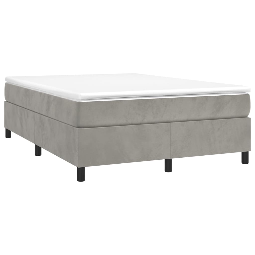 Boxspring sengeramme Lysegrå 140x190 cm Fløjl