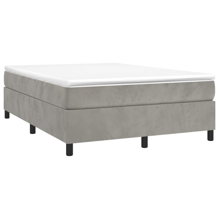 Boxspring sengeramme Lysegrå 140x190 cm Fløjl