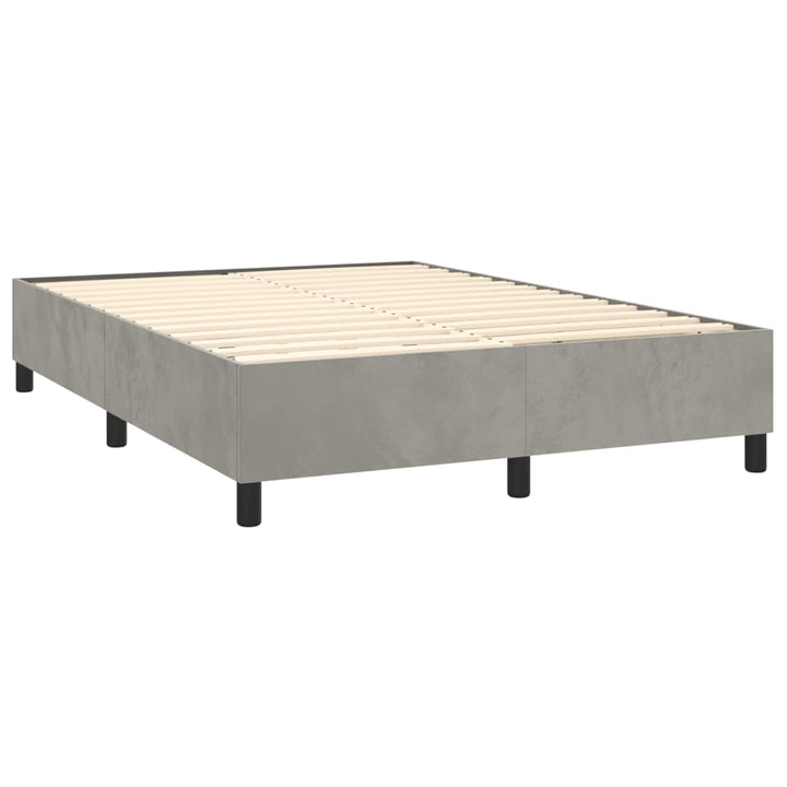 Boxspring sengeramme Lysegrå 140x190 cm Fløjl