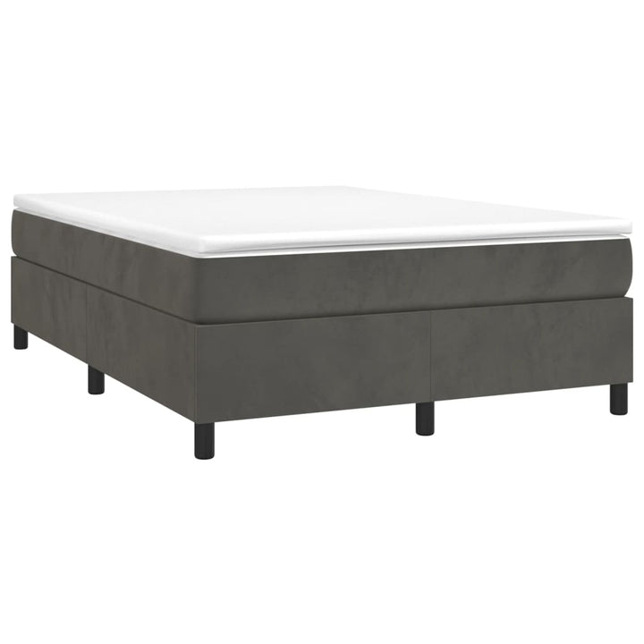 Boxspring sengeramme Mørkegrå 140x190 cm Fløjl