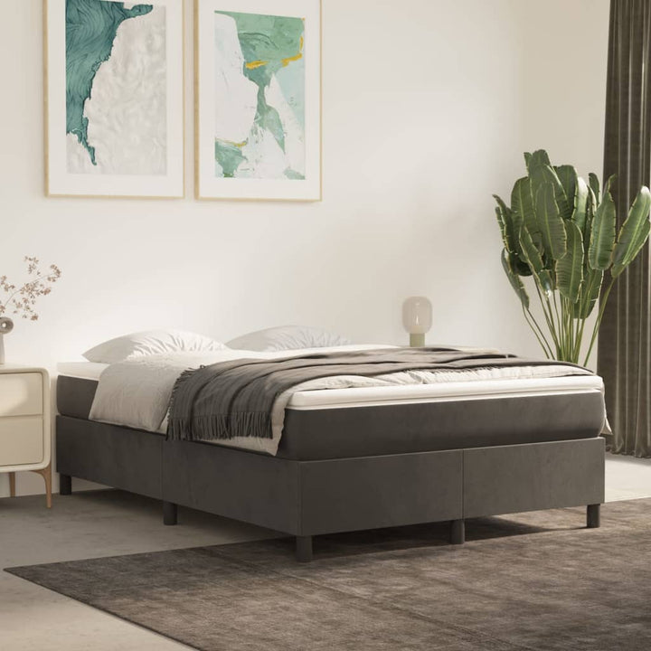 Boxspring sengeramme Mørkegrå 140x190 cm Fløjl