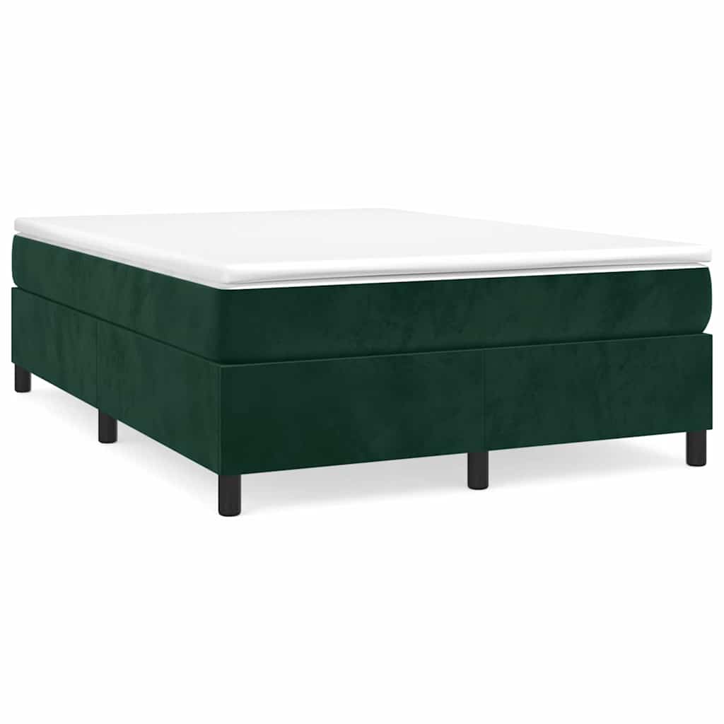 Boxspring sengeramme Mørkegrøn 140x190 cm Fløjl