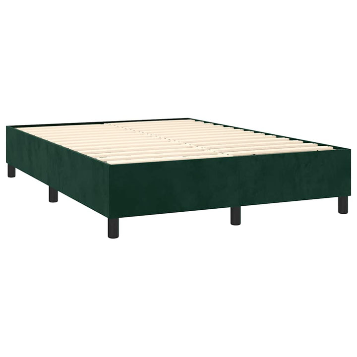 Boxspring sengeramme Mørkegrøn 140x190 cm Fløjl