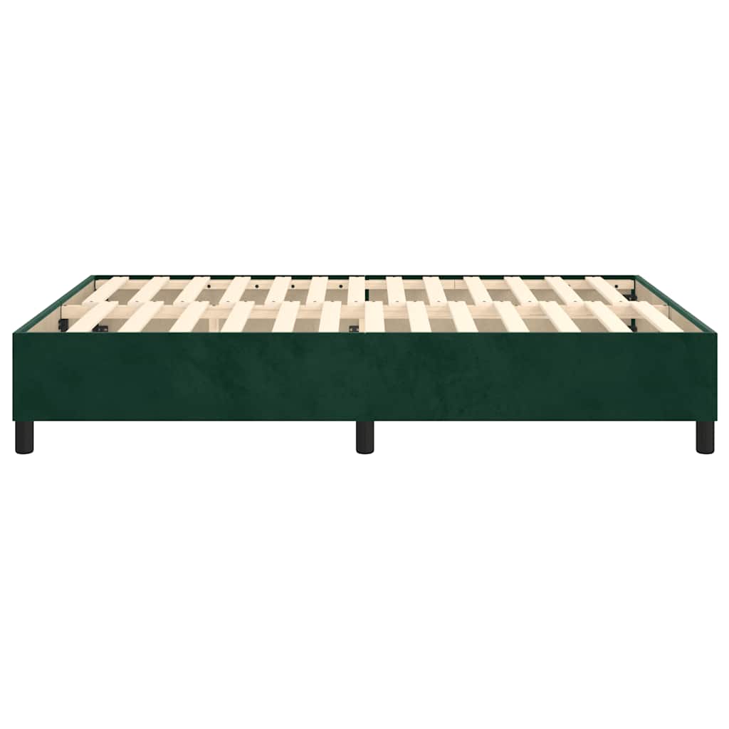 Boxspring sengeramme Mørkegrøn 140x190 cm Fløjl