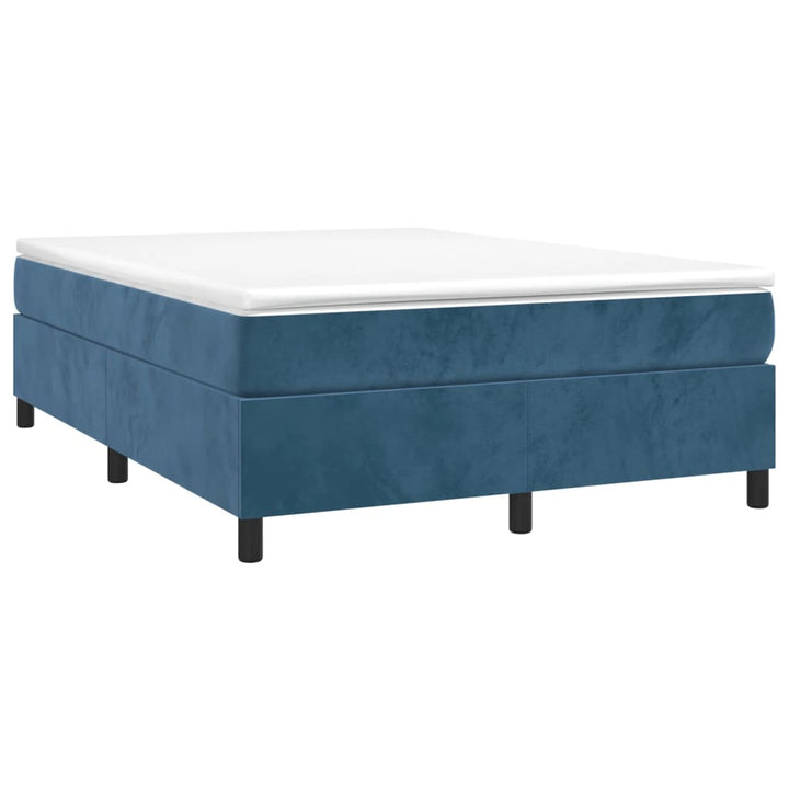 Boxspring sengeramme Mørkeblå 140x190 cm Fløjl