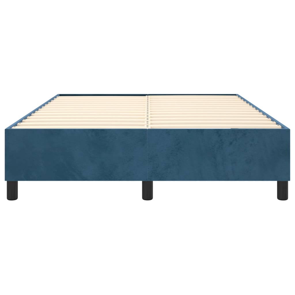 Boxspring sengeramme Mørkeblå 140x190 cm Fløjl