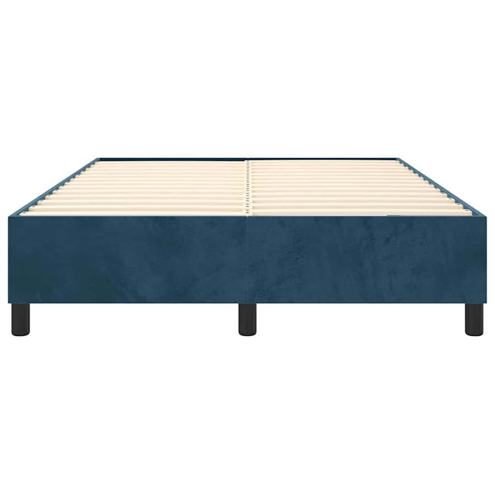 Boxspring sengeramme Mørkeblå 140x190 cm Fløjl