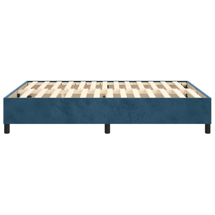 Boxspring sengeramme Mørkeblå 140x190 cm Fløjl