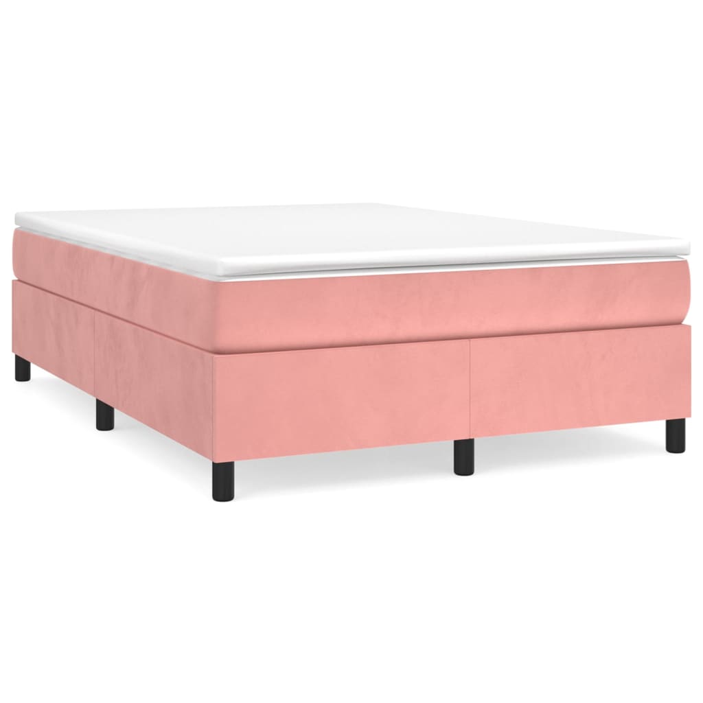 Boxspring sengeramme 140x190 cm fløjl pink