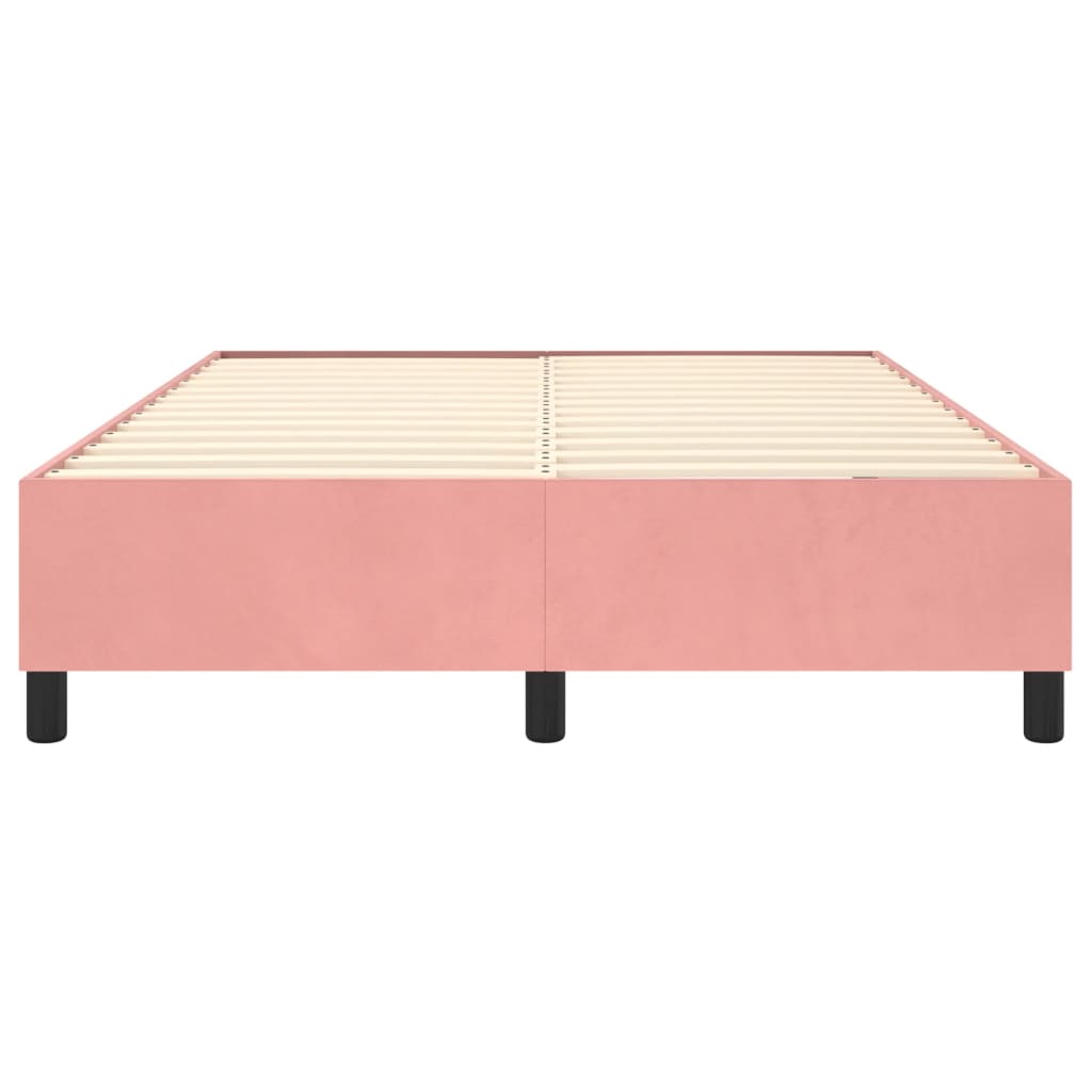 Boxspring sengeramme 140x190 cm fløjl pink