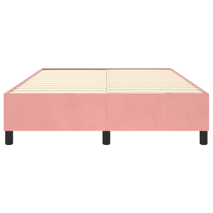Boxspring sengeramme 140x190 cm fløjl pink