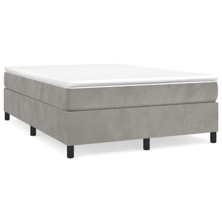 Boxspring sengeramme Lysegrå 140x200 cm Fløjl