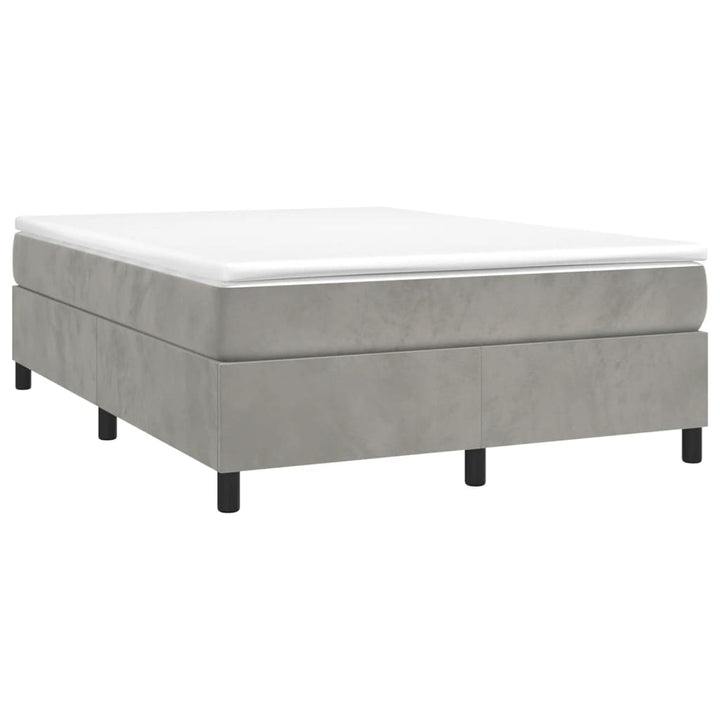 Boxspring sengeramme Lysegrå 140x200 cm Fløjl