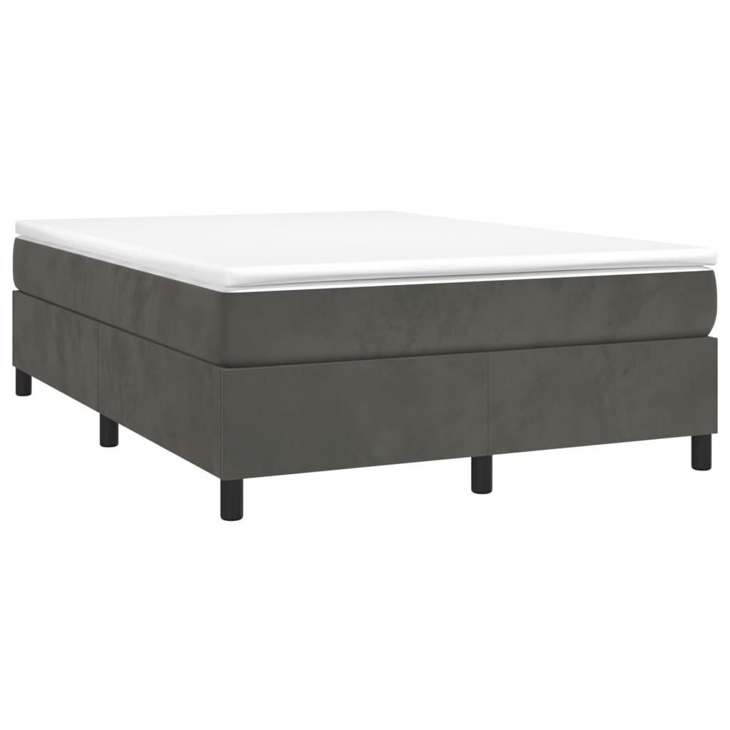 Boxspring sengeramme Mørkegrå 140x200 cm Fløjl