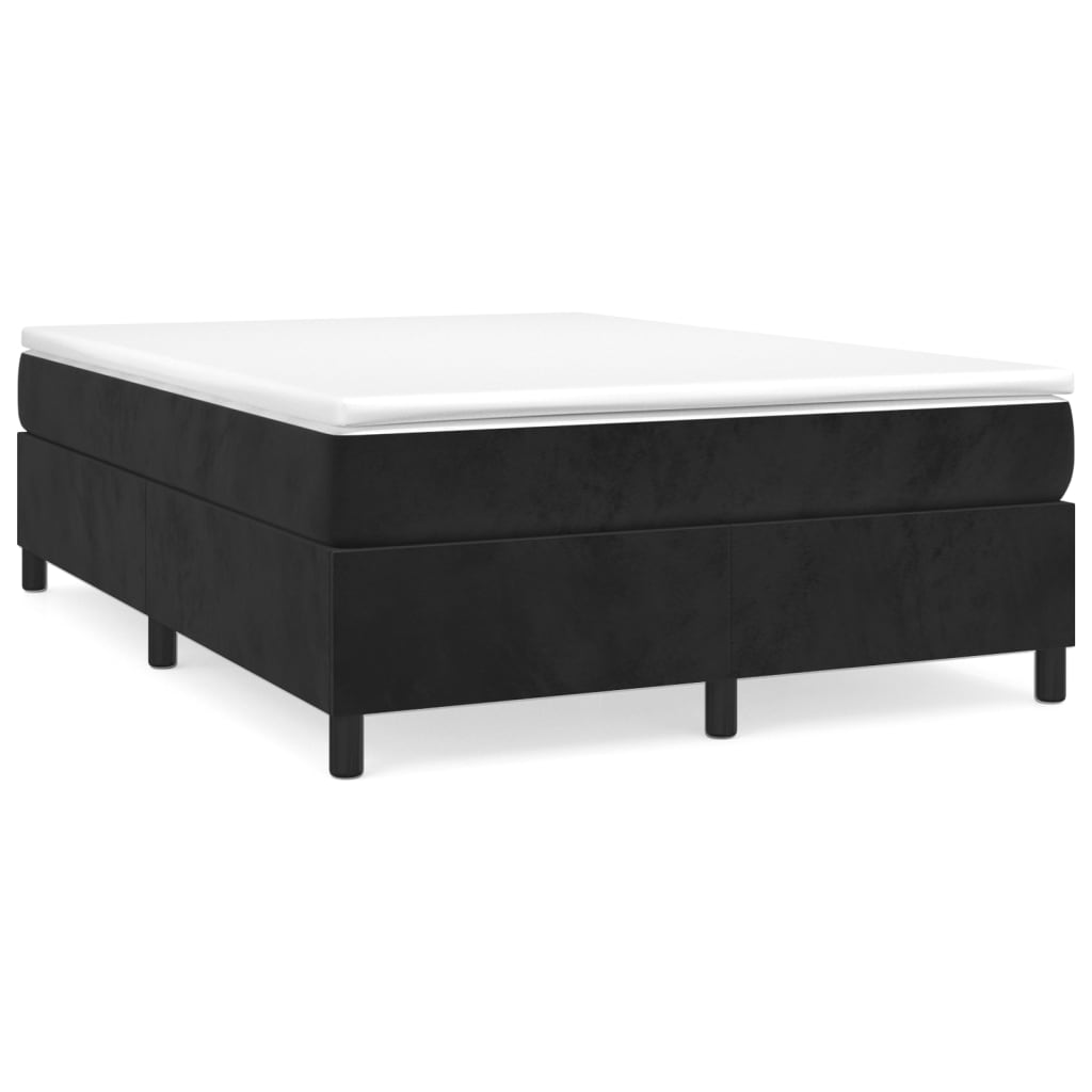Boxspring sengeramme Sort 140x200 cm Fløjl