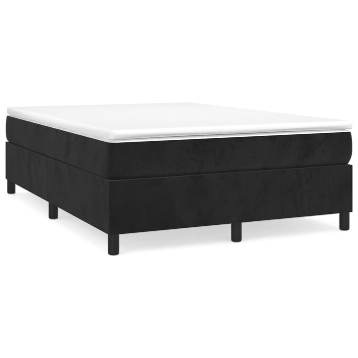 Boxspring sengeramme Sort 140x200 cm Fløjl