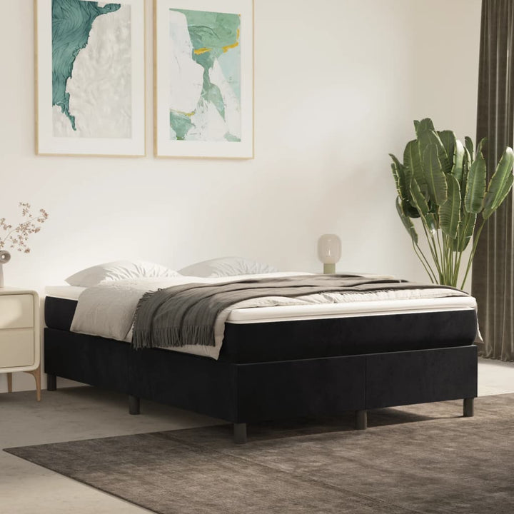 Boxspring sengeramme Sort 140x200 cm Fløjl