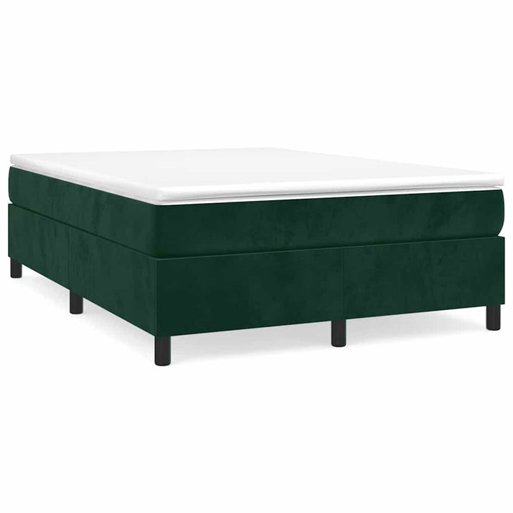 Boxspring sengeramme Mørkegrøn 140x200 cm Fløjl