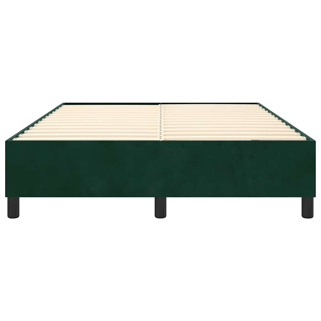 Boxspring sengeramme Mørkegrøn 140x200 cm Fløjl