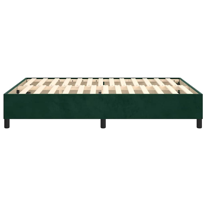 Boxspring sengeramme Mørkegrøn 140x200 cm Fløjl