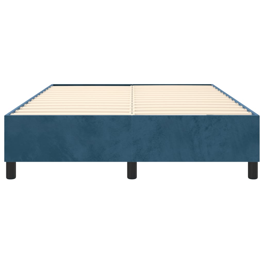 Boxspring sengeramme Mørkeblå 140x200 cm Fløjl