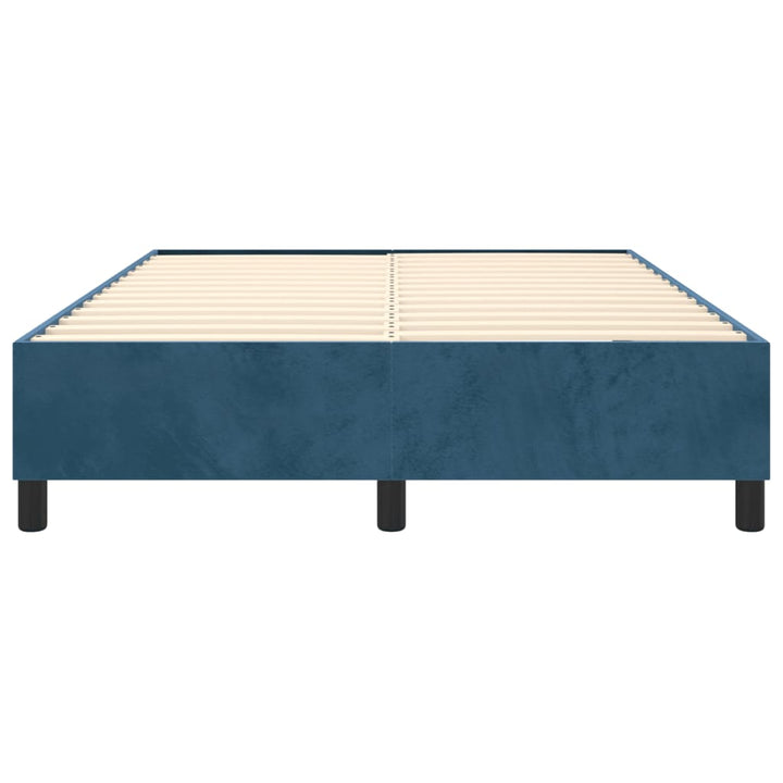 Boxspring sengeramme Mørkeblå 140x200 cm Fløjl