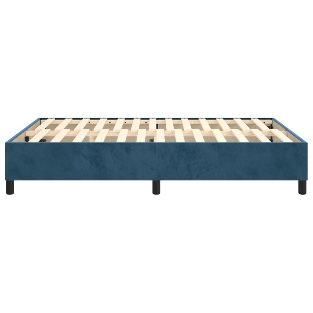 Boxspring sengeramme Mørkeblå 140x200 cm Fløjl