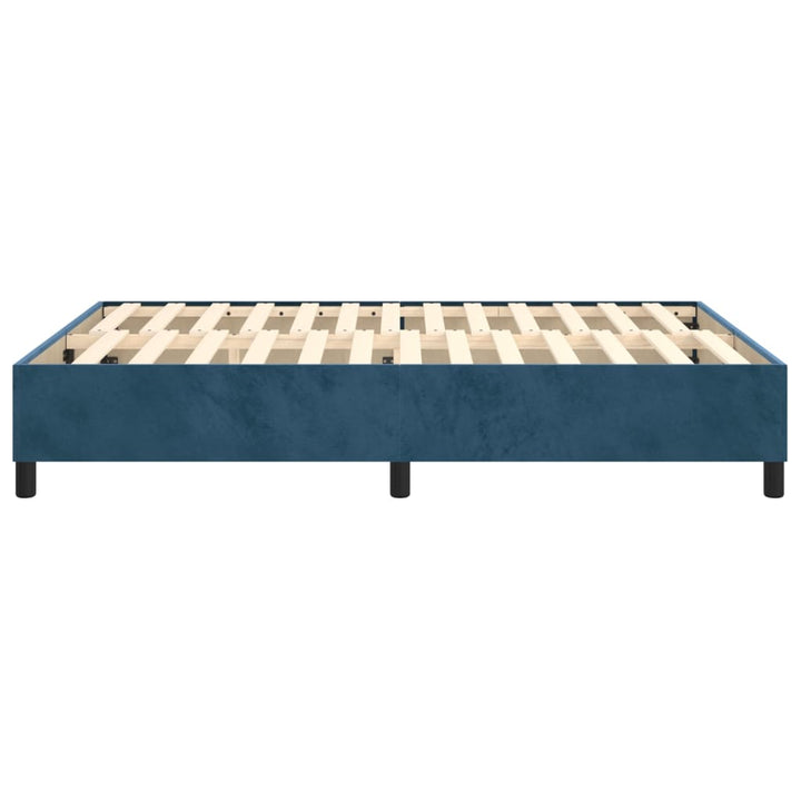 Boxspring sengeramme Mørkeblå 140x200 cm Fløjl