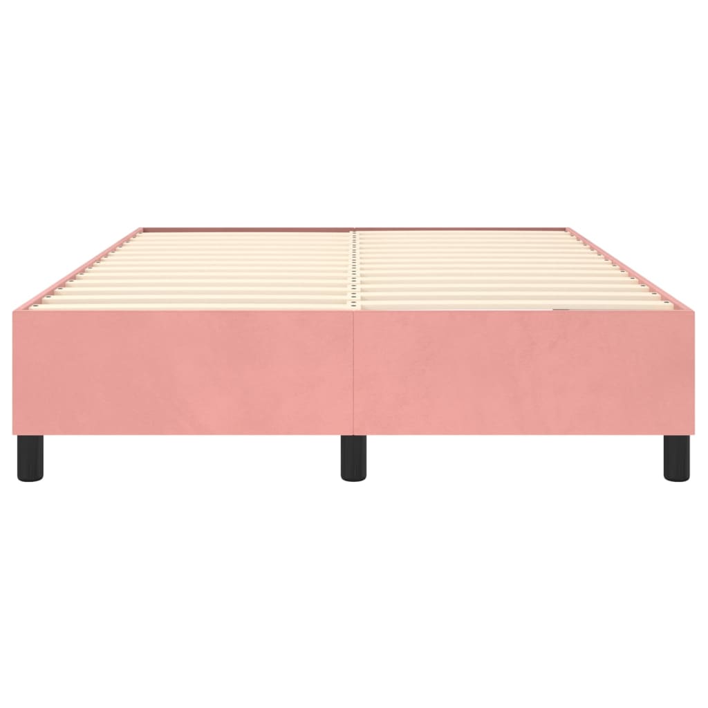 Boxspring sengeramme 140x200 cm fløjl pink