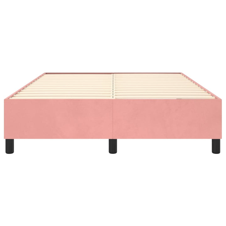 Boxspring sengeramme 140x200 cm fløjl pink