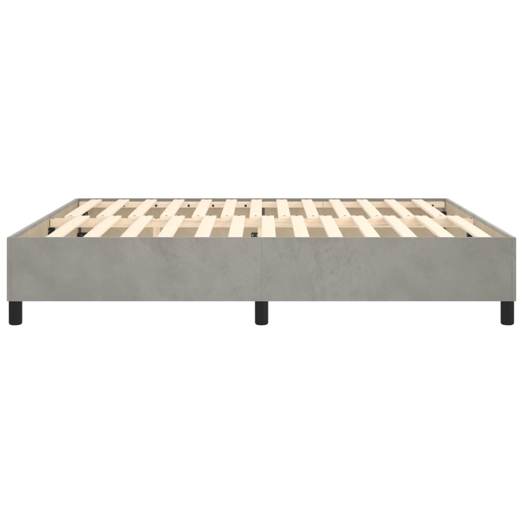 Boxspring sengeramme Lysegrå 160x200 cm Fløjl