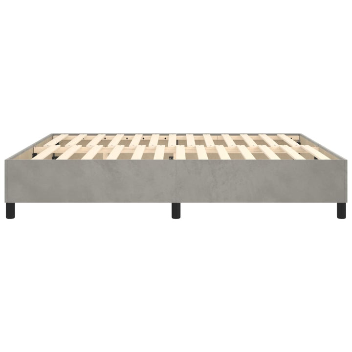 Boxspring sengeramme Lysegrå 160x200 cm Fløjl