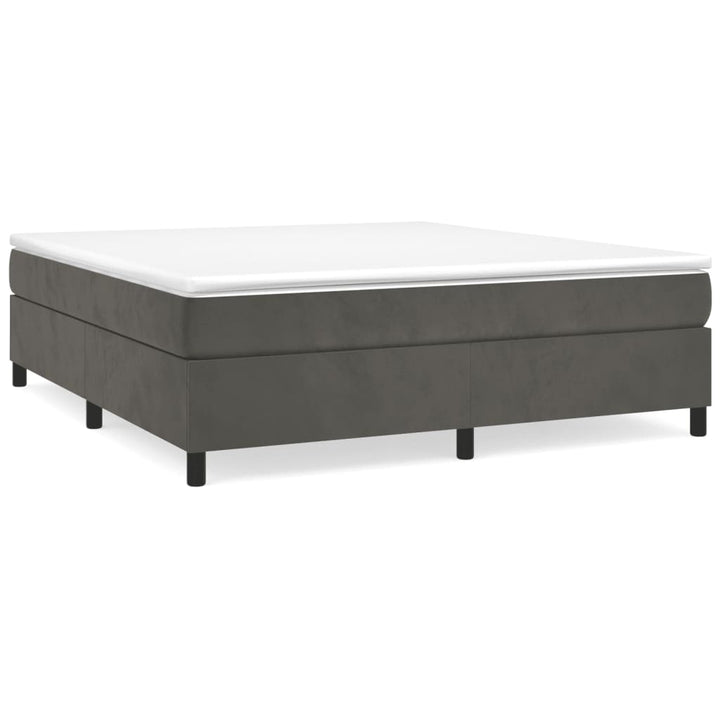 Boxspring sengeramme Mørkegrå 160x200 cm Fløjl