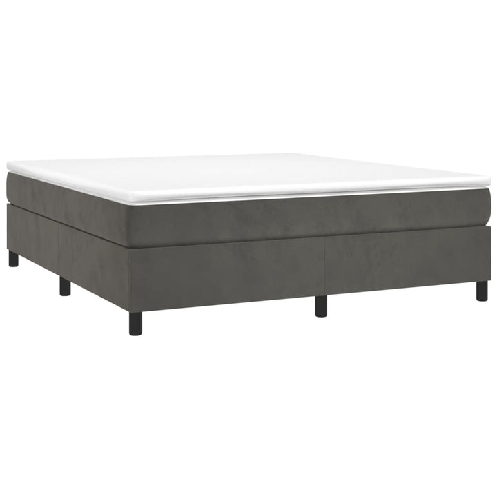 Boxspring sengeramme Mørkegrå 160x200 cm Fløjl
