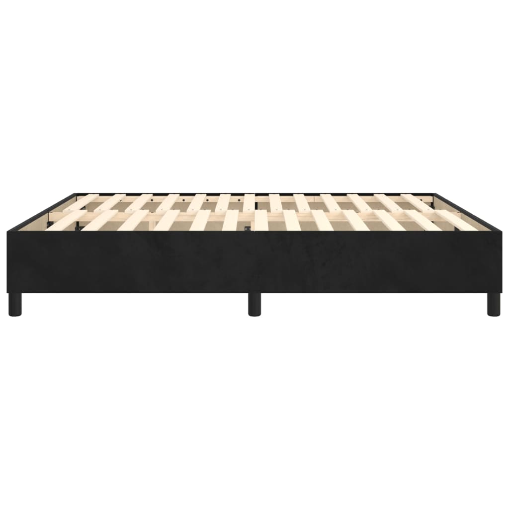 Boxspring sengeramme Sort 160x200 cm Fløjl