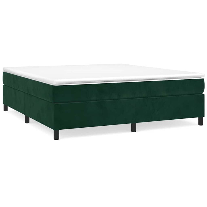 Boxspring sengeramme Mørkegrøn 160x200 cm Fløjl