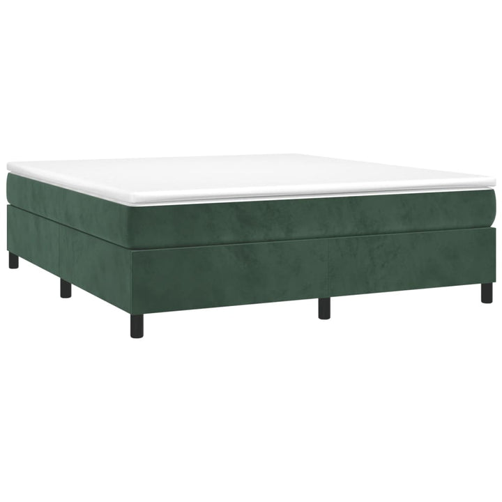 Boxspring sengeramme Mørkegrøn 160x200 cm Fløjl