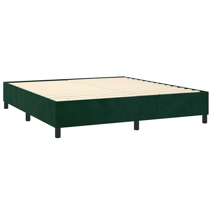 Boxspring sengeramme Mørkegrøn 160x200 cm Fløjl