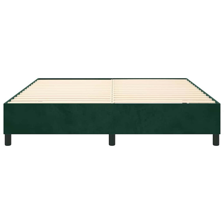 Boxspring sengeramme Mørkegrøn 160x200 cm Fløjl