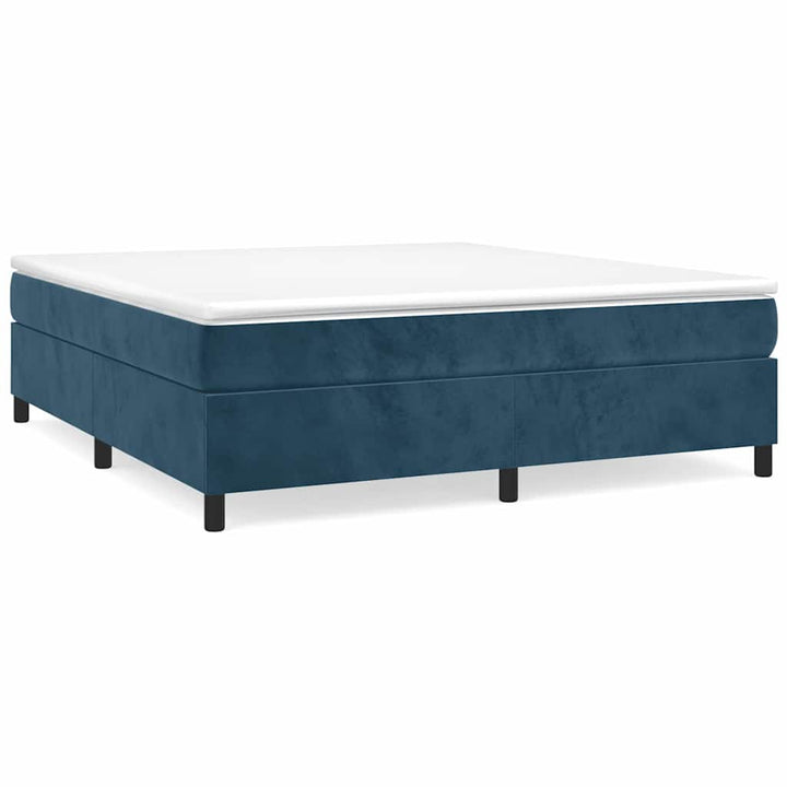 Boxspring sengeramme Mørkeblå 160x200 cm Fløjl