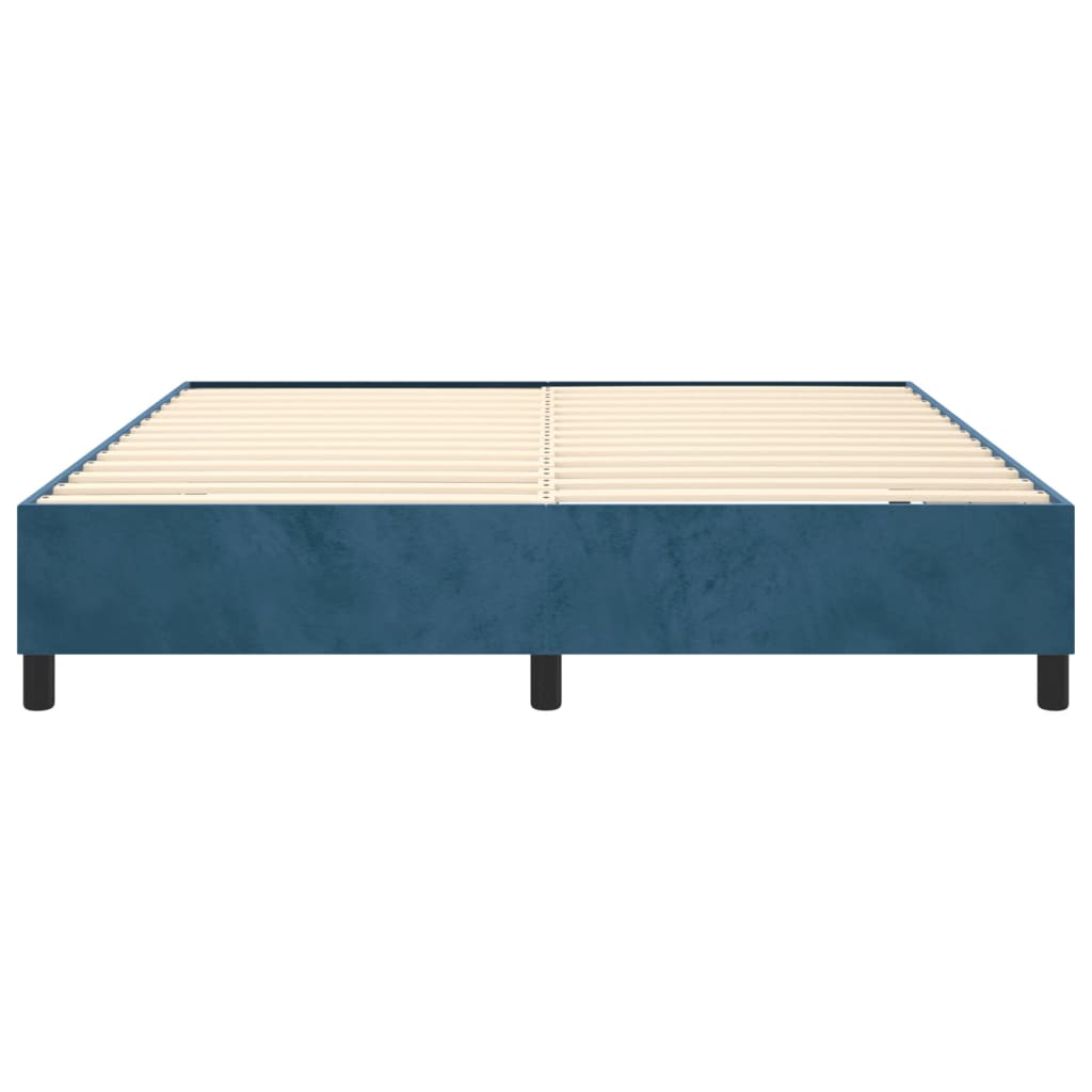 Boxspring sengeramme Mørkeblå 160x200 cm Fløjl