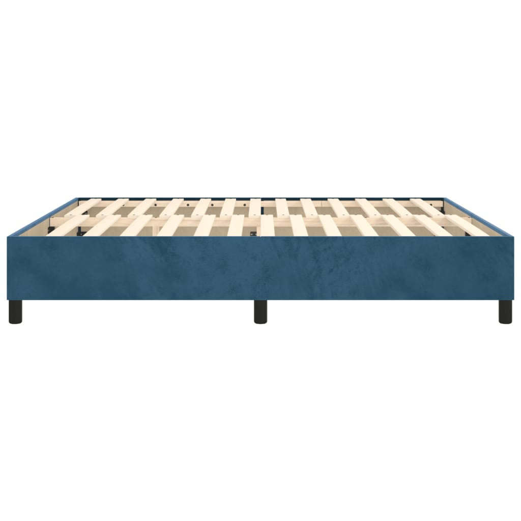Boxspring sengeramme Mørkeblå 160x200 cm Fløjl