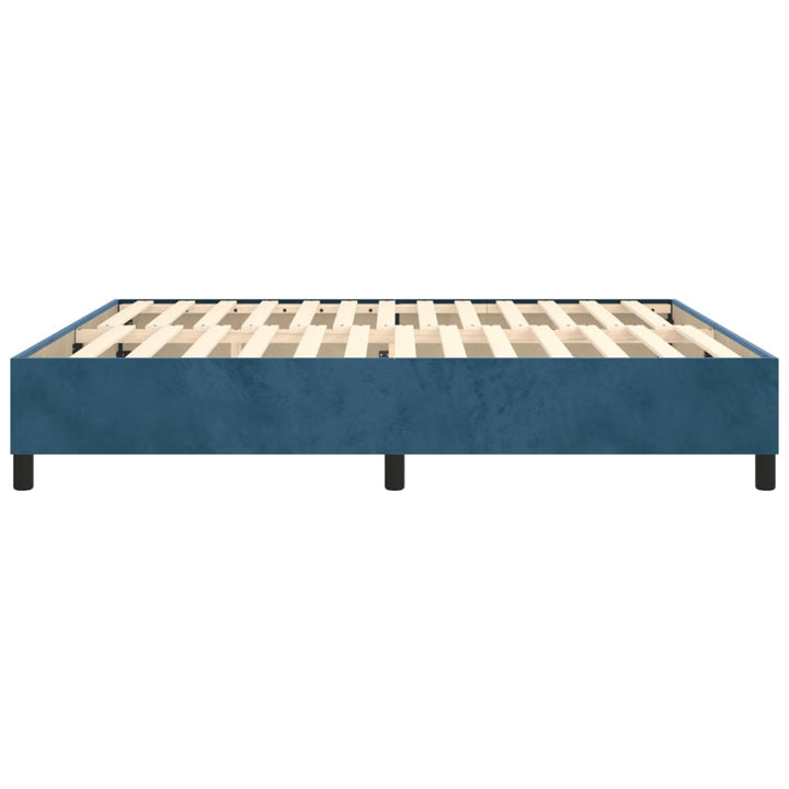 Boxspring sengeramme Mørkeblå 160x200 cm Fløjl