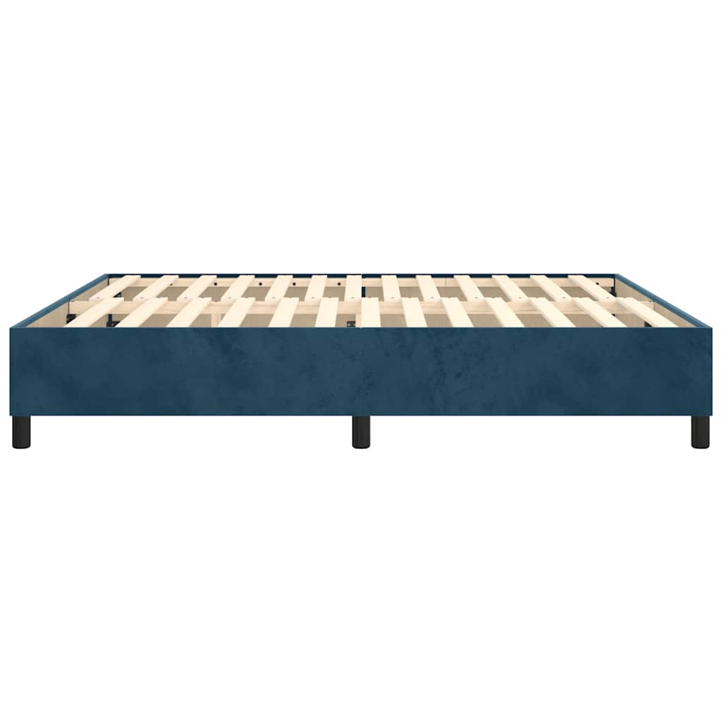 Boxspring sengeramme Mørkeblå 160x200 cm Fløjl
