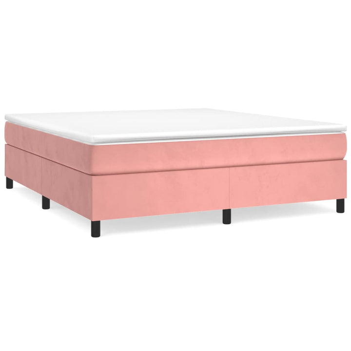 Boxspring sengeramme 160x200 cm fløjl pink