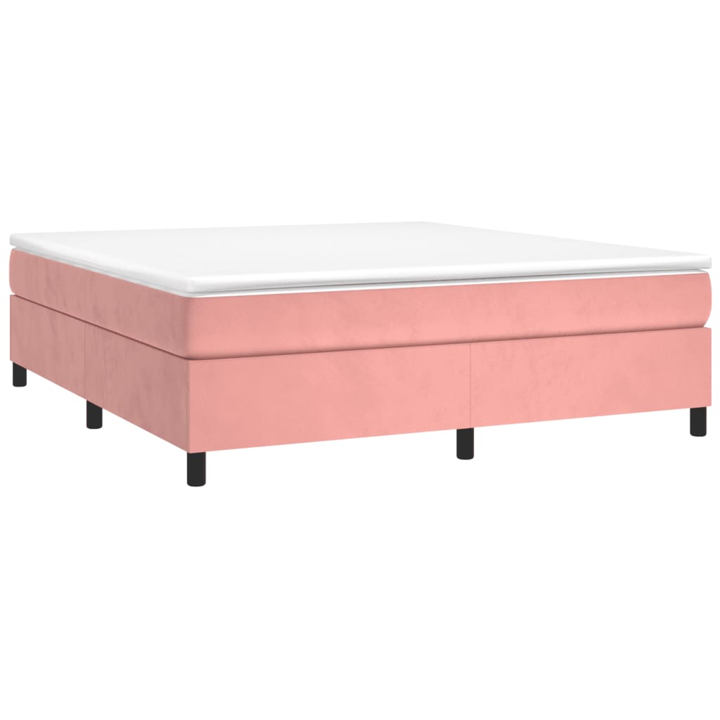 Boxspring sengeramme 160x200 cm fløjl pink