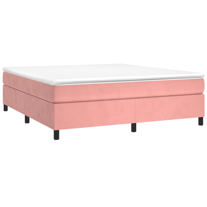 Boxspring sengeramme 160x200 cm fløjl pink