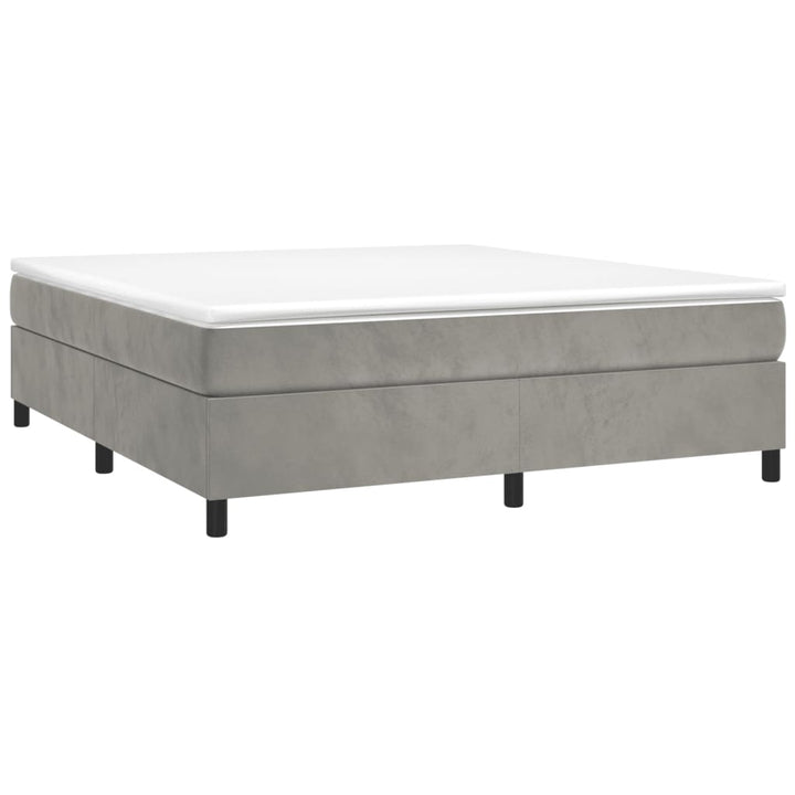 Boxspring sengeramme Lysegrå 180x200 cm Fløjl
